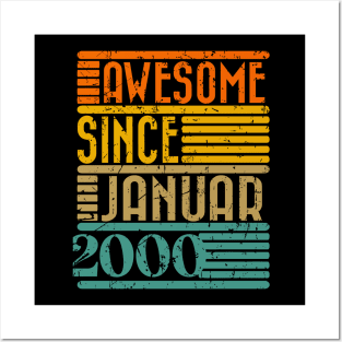 Awesome Since January 2000 24 Years Old 24th Birthday Posters and Art